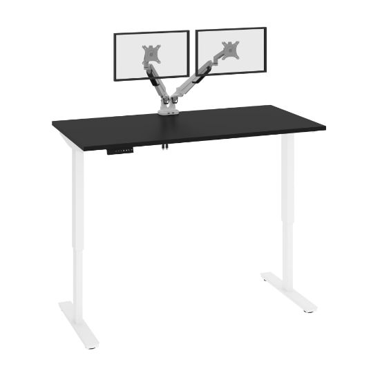 Picture of Bestar Viva Electric 60inW Standing Desk With Monitor Arms, Black