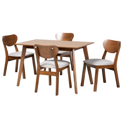 Picture of Baxton Studio Damara 5-Piece Dining Set, Gray/Walnut Brown