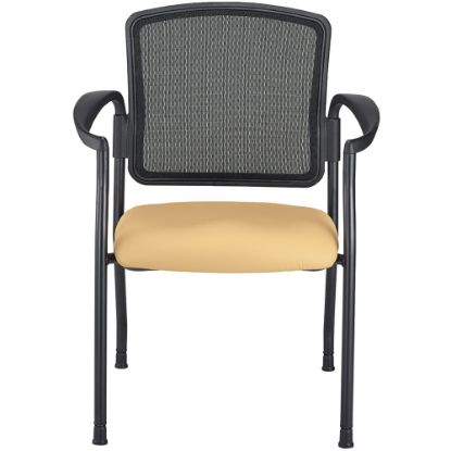 Picture of WorkPro Spectrum Series Mesh/Vinyl Stacking Guest Chair With Antimicrobial Protection, With Arms, Tan, Set Of 2 Chairs, BIFMA Compliant