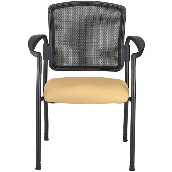 Picture of WorkPro Spectrum Series Mesh/Vinyl Stacking Guest Chair With Antimicrobial Protection, With Arms, Tan, Set Of 2 Chairs, BIFMA Compliant