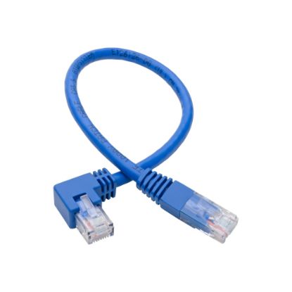 Picture of Tripp Lite Right-Angle Cat6 UTP Patch Cable (RJ45) - 1 ft., M/M, Gigabit, Molded, Blue