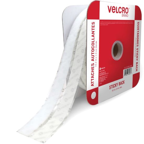 Picture of VELCRO Sticky Back Fasteners - 16.67 yd Length x 0.75in Width - 1 / Roll - White