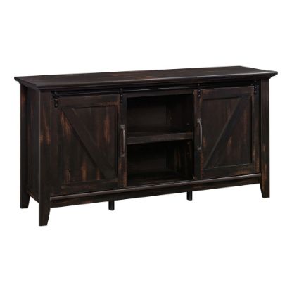 Picture of Sauder Dakota Pass Entertainment Credenza With Sliding Doors, 33-3/8inH x 66inW x 19-1/4inD, Char Pine