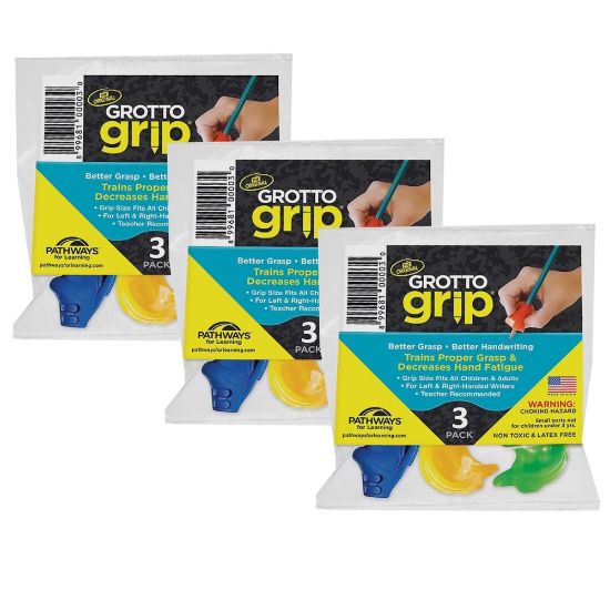 Picture of Pathways For Learning Grotto Grips, 1-11/16in, Assorted Colors, 3 Grips Per Pack, Set Of 3 Packs