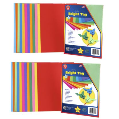 Picture of Hygloss Bright Tag Boards, Assorted Colors, Letter (8.5in x 11in), 60 Lb, 2 Packs Of 48