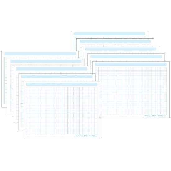 Picture of Ashley Productions Smart Poly PosterMat Pals Space Savers, 13in x 9-1/2in, 1/2in Grid Blocks, Pack Of 10 Pieces