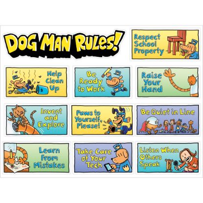 Picture of Scholastic Teachers Friend Dog Man Class Rules Mini Bulletin Board Set, Grades 1 - 5