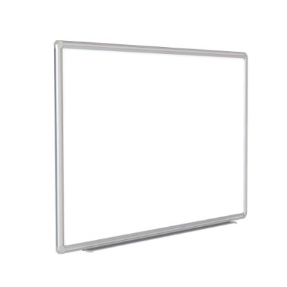 Picture of Ghent DecoAurora Magnetic Dry-Erase Whiteboard, Porcelain, 48in x 96in, White, Black Aluminum Frame