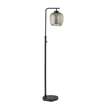 Picture of Adesso Vivian Floor Lamp, 60-1/4inH, Cracked Mercury Shade/Bark Bronze Base