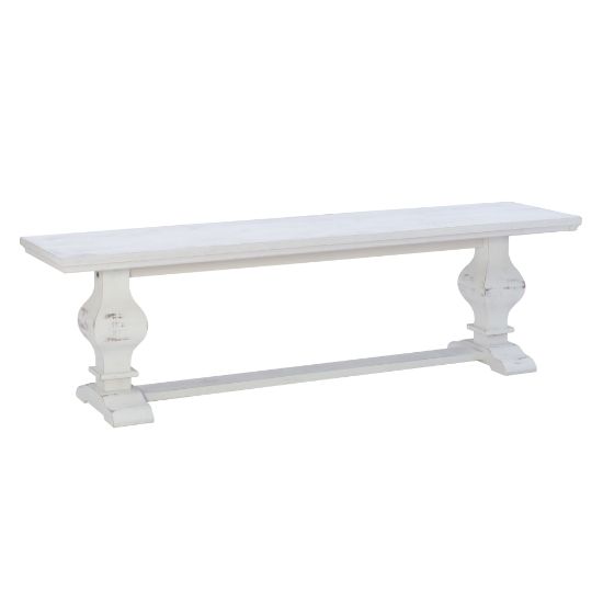 Picture of Powell Halpin Wooden Backless Bench, White