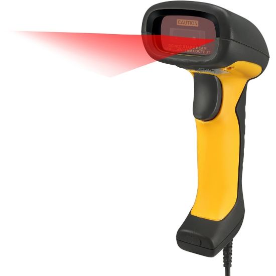 Picture of Adesso NuScan 5200TU- Antimicrobial & Waterproof 2D Barcode Scanner - Cable Connectivity - 12in Scan Distance - 1D, 2D - CMOS - USB - Yellow, Black - IP67 - Industrial, Healthcare, Logistics, Library, Retail