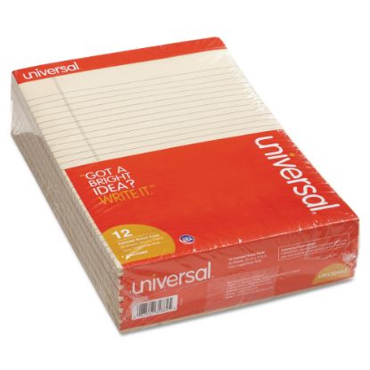 Picture of Universal Color Perforated Notepads, 8 1/2in x 11in, Legal Ruled, 100 Pages (50 Sheets), Ivory, Pack Of 12