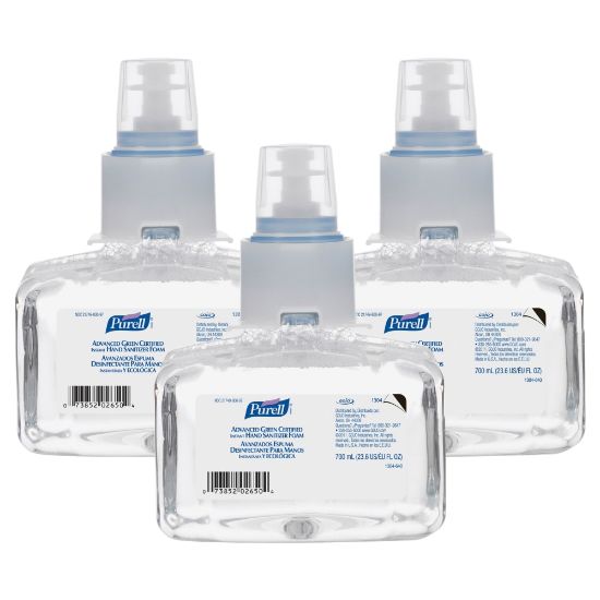 Picture of PURELL LTX-7 Instant Hand Sanitizer Refill - 23.7 fl oz (700 mL) - Hands-free Dispenser - Kill Germs - Hand, Skin - Clear - Eco-friendly - 3 / Carton