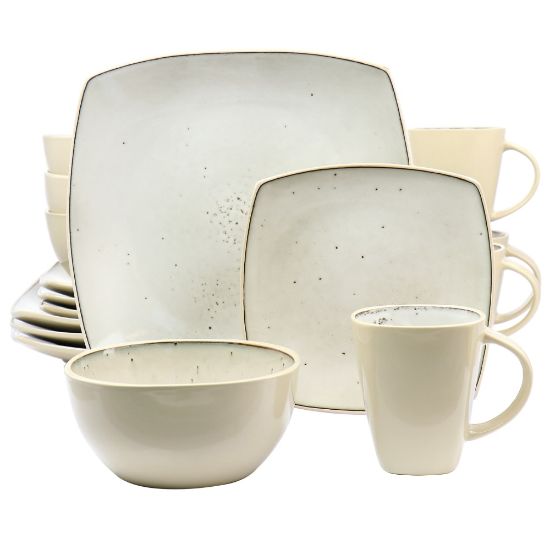 Picture of Gibson Elite Soho Lounge 16-Piece Stoneware Dinnerware Set, Light Taupe