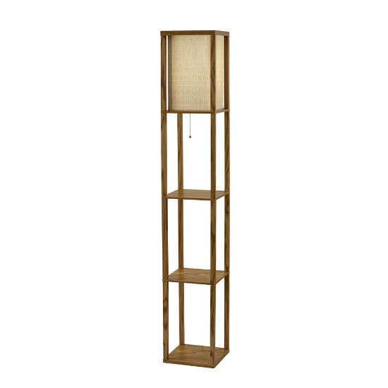 Picture of Adesso Wright Shelf Lamp, 63inH, Natural Shade/Natural Base