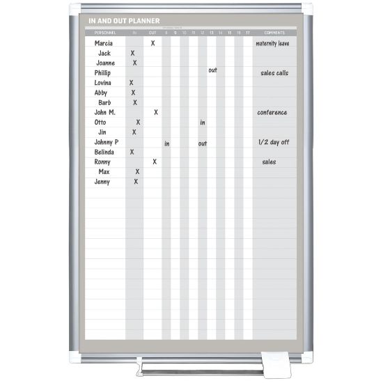 Picture of MasterVision In/Out Magnetic Dry-Erase Whiteboard, 24inH x 36inW, Aluminum Frame With Silver Finish