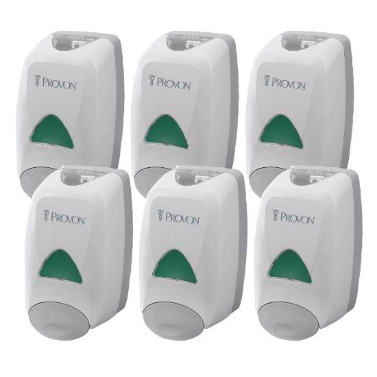 Picture of Provon FMX-12 Foam Soap Dispenser - Manual - 1.32 quart Capacity - Key Lock, Soft Push, Wall Mountable - Dove Gray - 6 / Carton