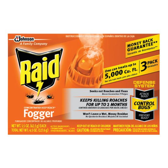 Picture of Raid Concentrated Deep Reach Foggers, 1.5 Oz, 3 Foggers Per Pack, Case Of 12 Packs