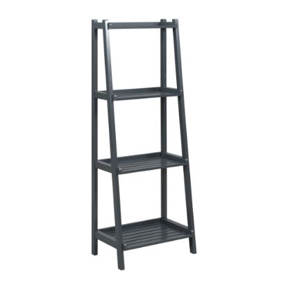 Picture of New Ridge Home Goods Dunnsville 60inH 4-Tier Leaning Ladder Bookcase, Graphite