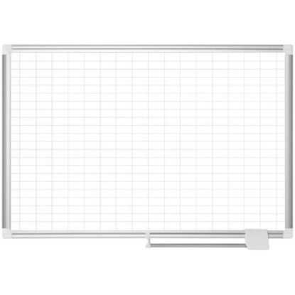 Picture of MasterVision 2in Grid Magnetic Gold Ultra Board Kit, 24in x 36in, White/Silver