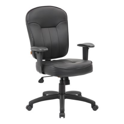 Picture of Boss Office Products Bonded Leather Mid-Back Task Chair, Black