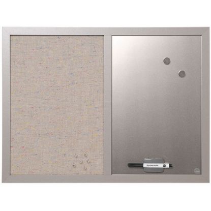 Picture of MasterVision Magentic Fabric/Non-Magnetic Dry-Erase/Bulletin Board, 18in x 24in, Gray Wood Frame