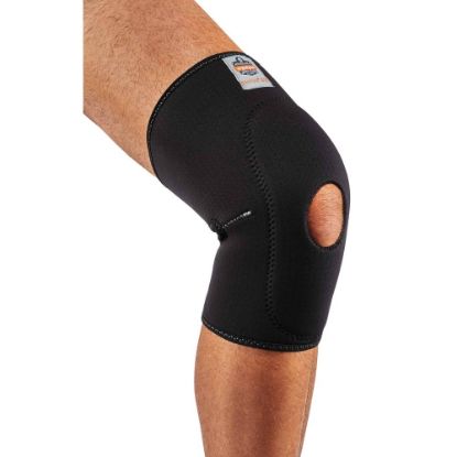 Picture of Ergodyne Proflex 615 Knee Sleeve, With Open Patella/Anterior Pad, Large, Black