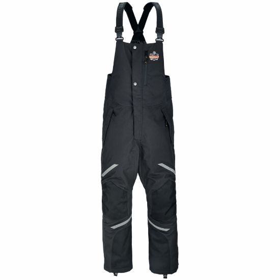 Picture of Ergodyne N-Ferno 6471 Thermal Bibs, Small, Black