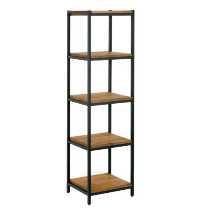 Picture of Glamour Home Ailis 58inH 5-Shelf Etagere Bookcase, Brown