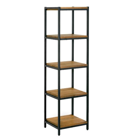 Picture of Glamour Home Ailis 58inH 5-Shelf Etagere Bookcase, Brown