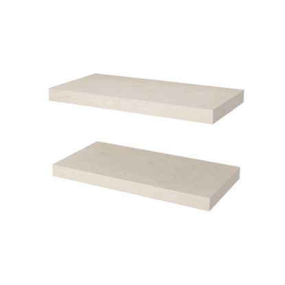 Picture of Bestar Universel Floating Shelves, 24in x 12in, Natural Yellow Birch, Set Of 2 Shelves