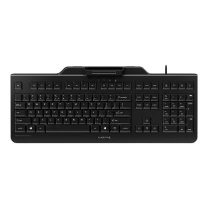 Picture of CHERRY SECURE BOARD 1.0 - Keyboard - with NFC - USB - US with Euro symbol - key switch: CHERRY LPK - black