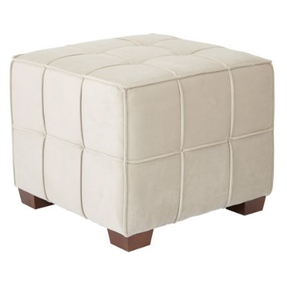 Picture of Ave Six Sheldon Tufted Ottoman, Khaki/Coffee