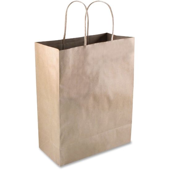 Picture of COSCO Premium Paper Shopping Bags, 10inW x 13inL, Kraft Brown, Box Of 50