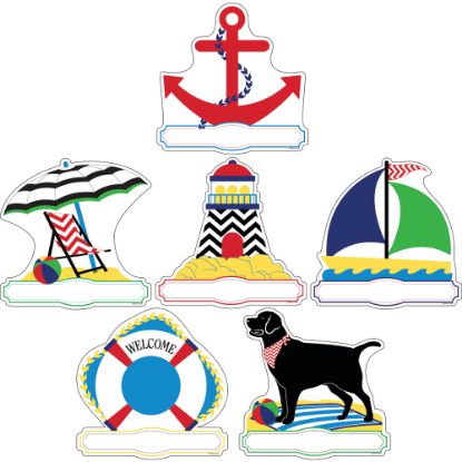 Picture of Barker Creek Accents, Double-Sided, Chevron Nautical, Pack Of 72