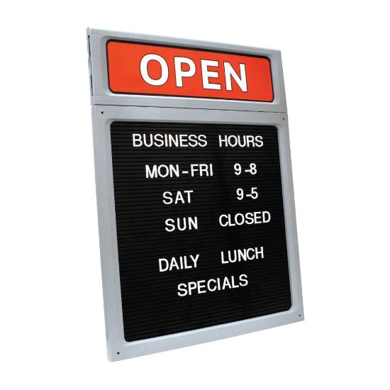 Picture of Cosco Upscale "Open/Closed" Letterboard Sign, 20inH x 15inW, Black/Red/White