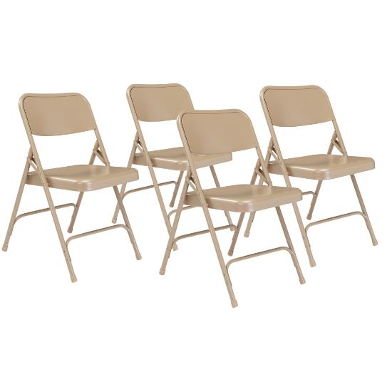 Picture of National Public Seating Series 200 Folding Chairs, Beige, Set Of 4 Chairs