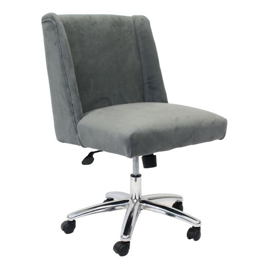 Picture of Boss Office Products Decorative Fabric Mid-Back Task Chair, Charcoal Gray/Chrome