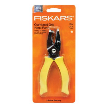 Picture of Fiskars Hand Punches, 1/4in Star, Yellow, Pack Of 3