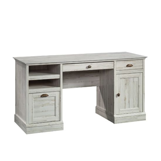 Picture of Sauder Barrister Lane 59inW Executive Computer Desk, White Plank