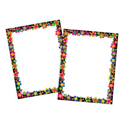 Picture of Barker Creek Computer Paper, Letter Paper Size, 60 Lb, Neon Flower Power, 100 Sheets