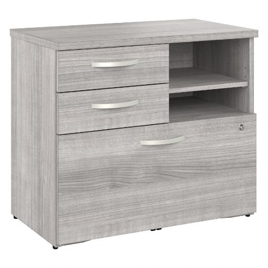 Picture of Bush Business Furniture Hybrid 17inD Vertical File Cabinet With Drawers and Shelves, Platinum Gray, Delivery