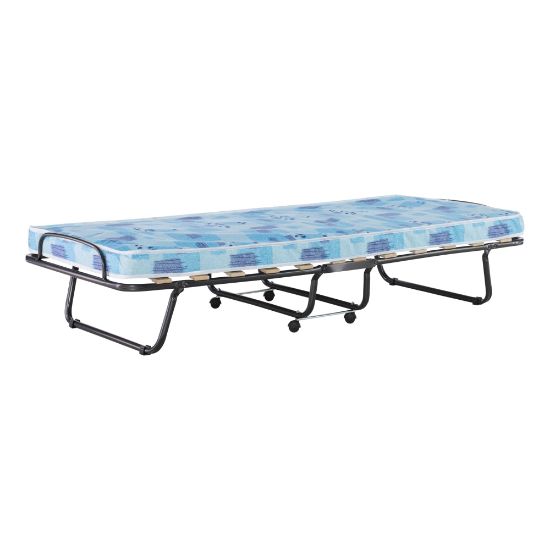 Picture of Linon Tilden Folding Bed, 15inH x 31-1/2inW x 74-13/16inD, Blue/White