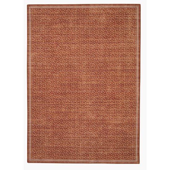 Picture of Linon Washable Outdoor Area Rug, Seiger, 7ft x 9ft, Orange/Ivory