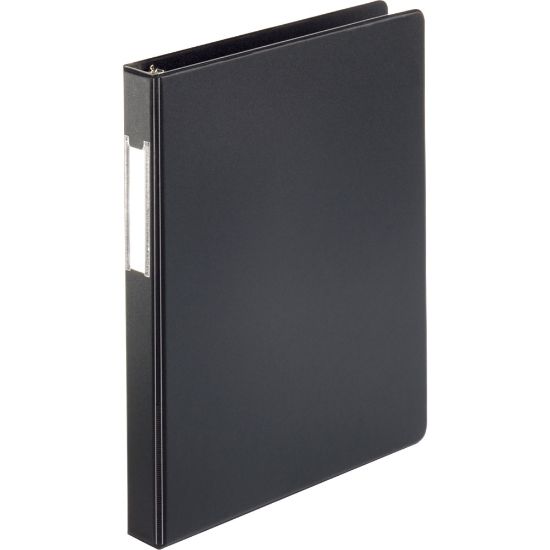 Picture of Business Source Basic 3-Ring Binder, 1in Round Rings, Black