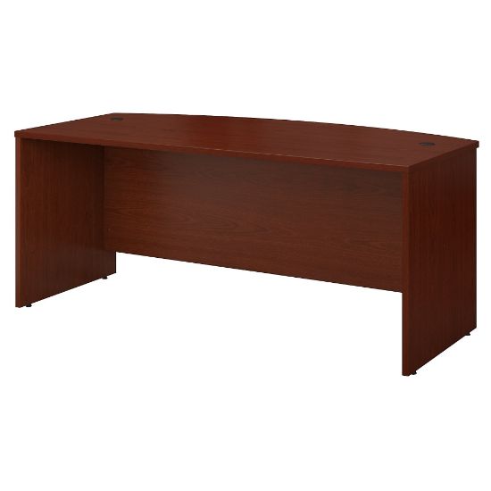 Picture of Bush Business Furniture Components Bow Front Desk, 72inW x 36inD, Mahogany, Standard Delivery