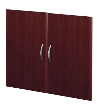 Picture of Bush Business Furniture Components Half-Height 2 Door Kit, Mahogany, Standard Delivery