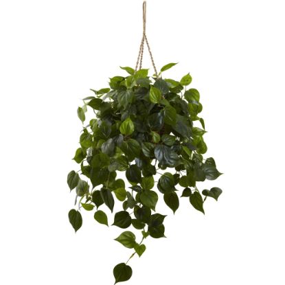 Picture of Nearly Natural 3ftH Philodendron With Hanging Basket, Green/Brown