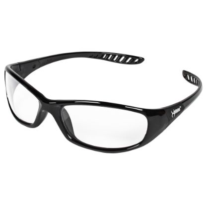 Picture of Kleenguard V40 Hellraiser Safety Eyewear - Ultraviolet Protection - Clear Lens - Black Frame - Flex-Point Temple, Wraparound Lens, Scratch Resistant, Lightweight, Flexible - 1 Each