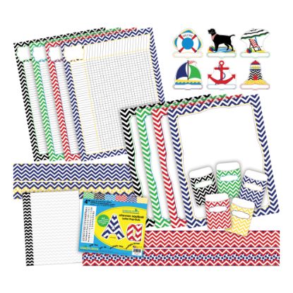 Picture of Barker Creek Chevron Curated Collection Bulletin Board Set, Nautical